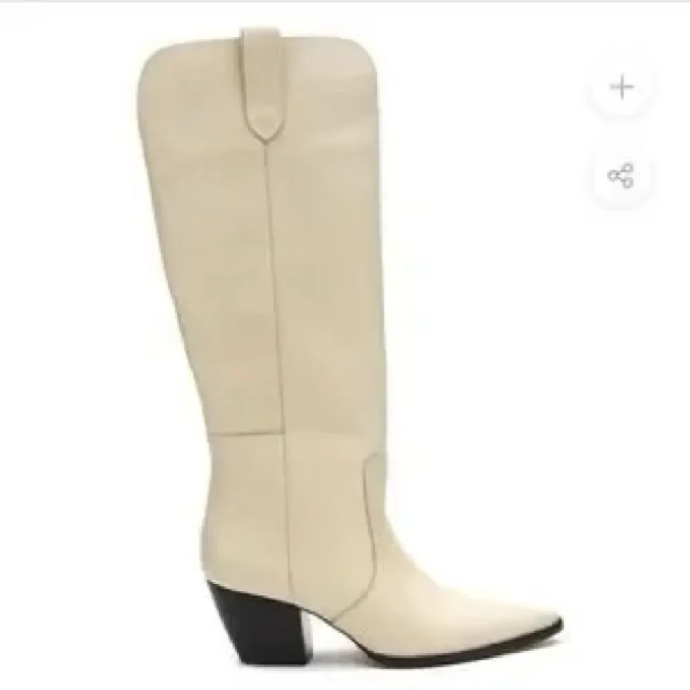 Free People x STELLA WESTERN BOOT Bone Ivory 6.5 New